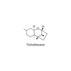 Trichothecane skeletal structure.Sesquiterpene compound schematic illustration. Simple diagram, chemical structure.