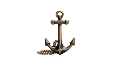 A charming vintage-style anchor stands out in isolation against a white background. The intricate design and polished surface highlight its craftsmanship, creating a nostalgic maritime feel