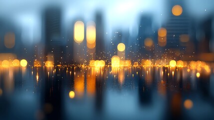 Blurred City Night Lights Reflection