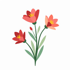 Detailed beautiful spring flower set	