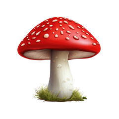 Mushroom isolated on transparent white background, clipping path