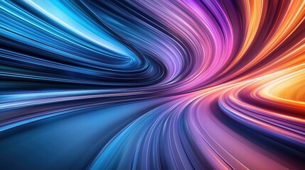 Fototapeta premium Neon Futuristic Portal Multicolored neon portal swirling with energy, futuristic interior with glowing lines and panels, dynamic, energetic vibe