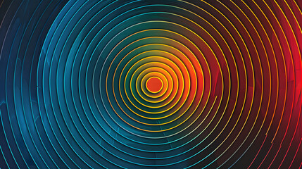 Hypnotic Radiating Rings in Colorful Gradient