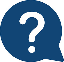 Question mark icon in speech bubble, Help icon, service chat sign button, customer support icon
