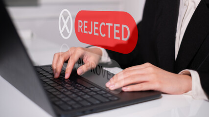 Businessman rejected document business contract failure decision finance problem concept
