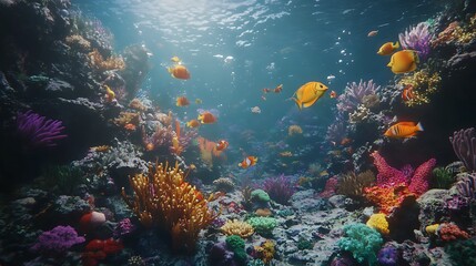 Naklejka premium crystal waters tropical coral reef thriving life image