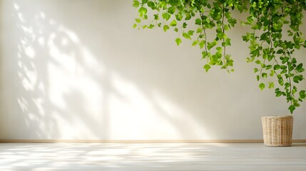 Fototapeta premium Bright Room Interior with Hanging Plants