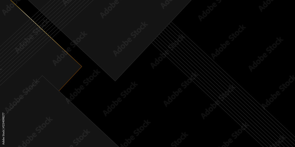 Poster black and golden vector futuristic tech glow and shinning line simple modern abstract background. ab