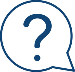 Question mark icon in speech bubble, Help icon, service chat sign button, customer support icon