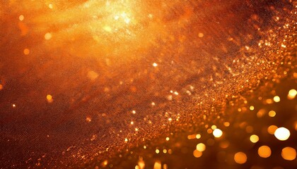 Fototapeta premium キラキラと豪華に光り輝くオレンジ色の背景。コピースペースあり。AIで生成