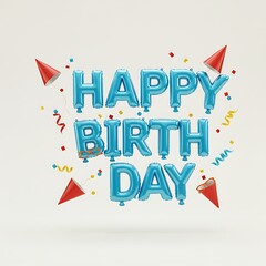 Happy Birthday Balloon Letters Festive Design