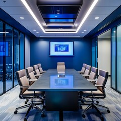 Bright airy home modern conference room open spacious elegant premium high end professional workspace