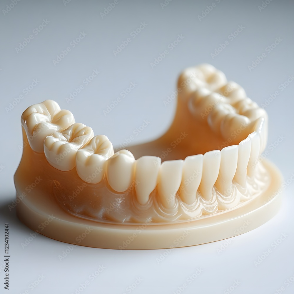 Poster clean dental mold and impression tray isolated on a minimalist background showing its use in creatin
