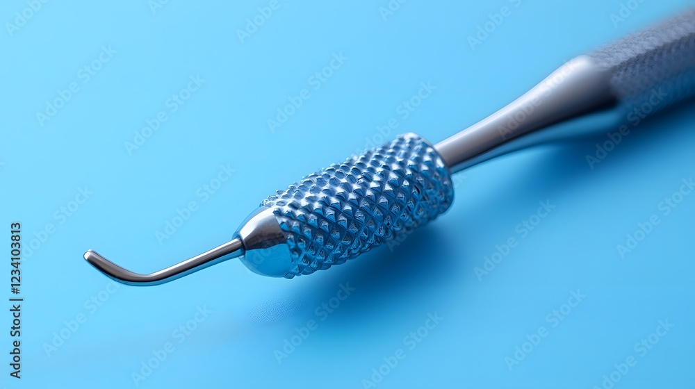 Poster clean dental scaler isolated on a minimalist background with sharp precise ends ready for dental cle