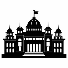 Parliament House black silhouette vector illustration white background