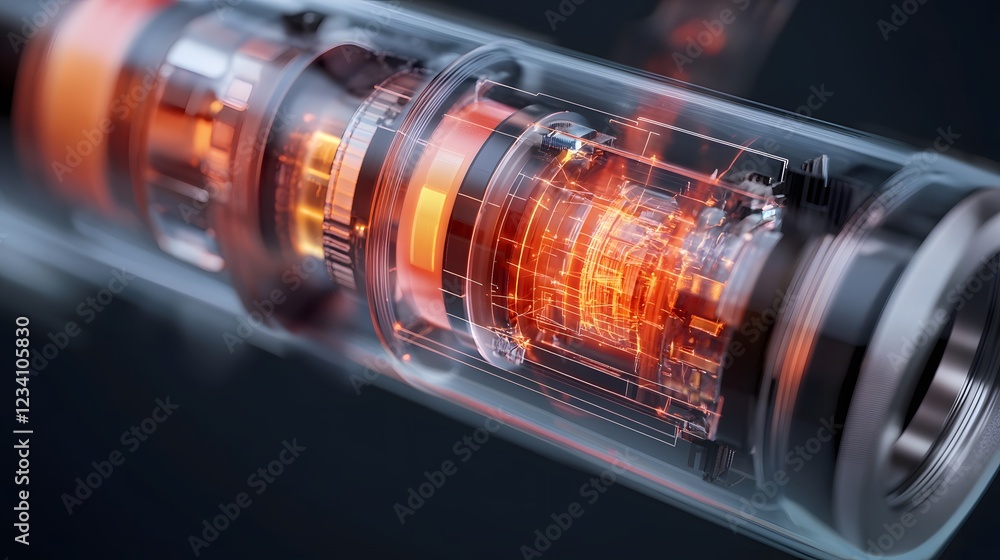 Poster this high-tech image showcases a futuristic device with glowing elements