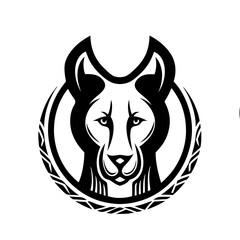 Obraz premium Stylized Cougar Face with Bold Lines and Nature-Inspired Design