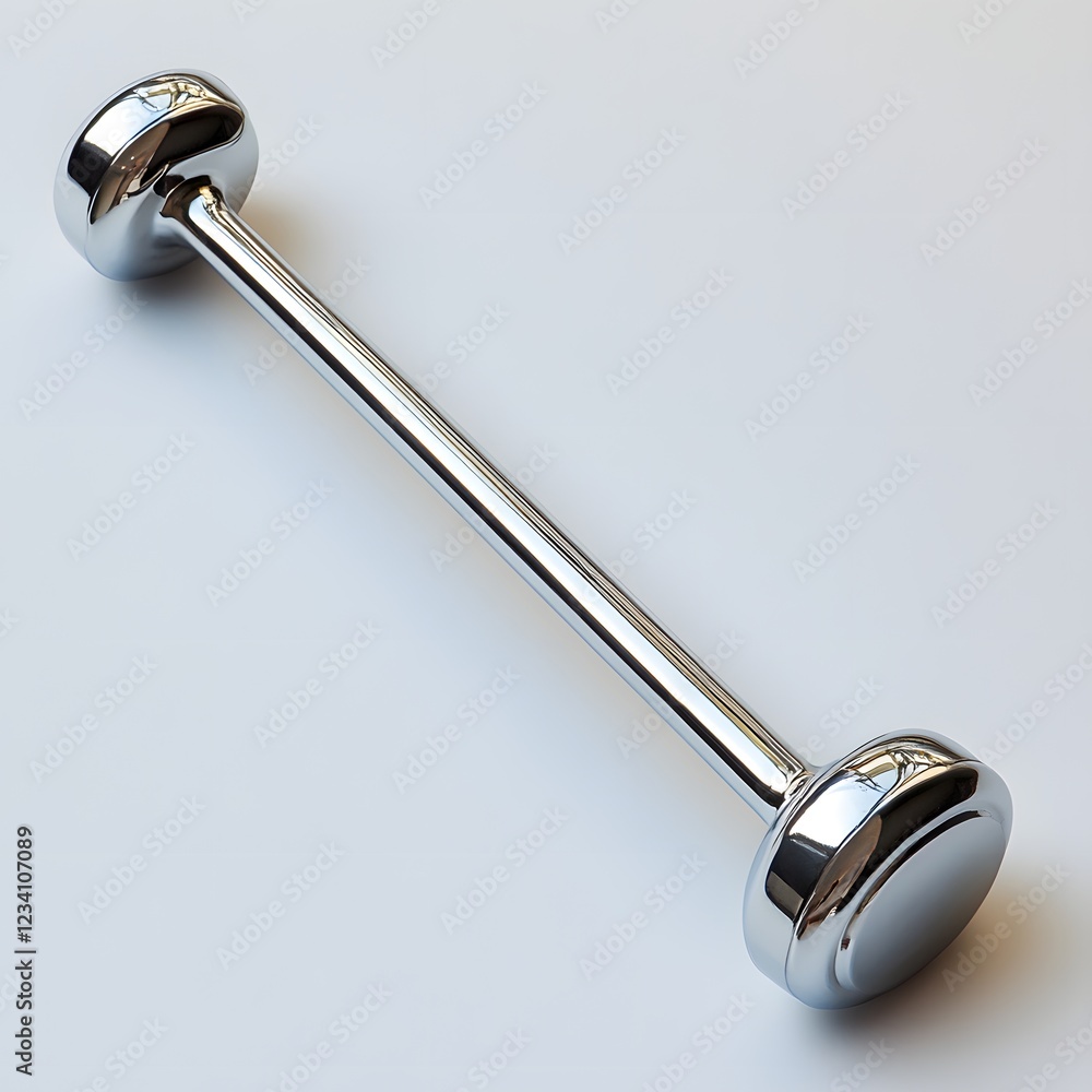 Poster clean reflex hammer used in neurological exams isolated on a minimalist background with its rubber h