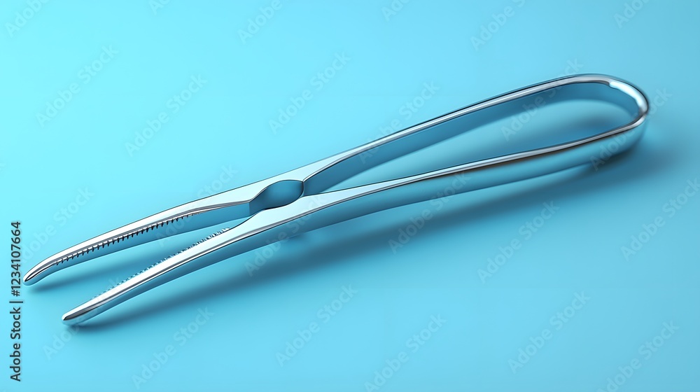 Poster clean sterile forceps tool isolated on a minimalist background ready for precision use in surgical p