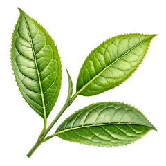 Obraz premium green tea leaf isolated on white background PNG image