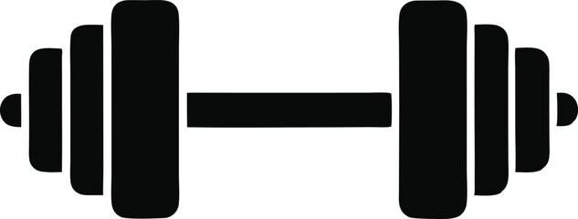 Dumbbell or dumbells weight training equipment flat vector icon for exercise