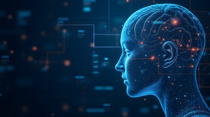 Obraz premium Digital background perfect for tech processes, neural networks, artificial intelligence, data transfer and encryption, digital archives, sound and graphic presentations, science, education, etc