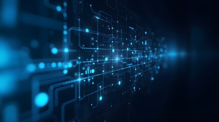 Digital background perfect for tech processes, neural networks, artificial intelligence, data transfer and encryption, digital archives, sound and graphic presentations, science, education, etc