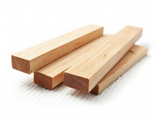 Isolated 2x4 wood boards on white background