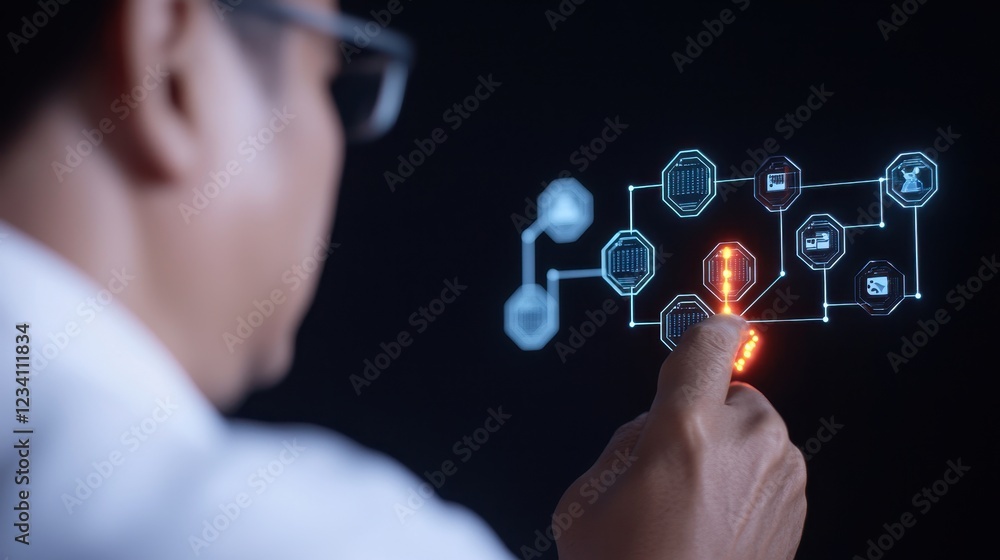 Poster digital interface interaction in modern technology