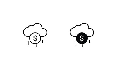 Cloud Earning icons set vector stock illustration