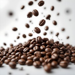 Obraz premium Falling coffee beans 
