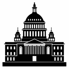 Capitol Building black silhouette vector illustration