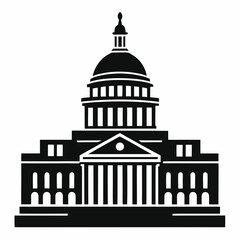 Capitol Building black silhouette vector illustration