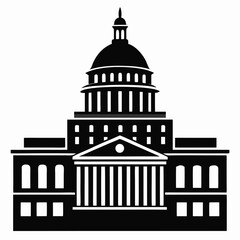 Capitol Building black silhouette vector illustration