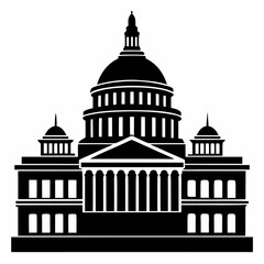 Capitol Building black silhouette vector illustration