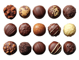 Fototapeta premium Assorted Gourmet Chocolate Truffles Selection Delicious Sweet Treats Confectionery
