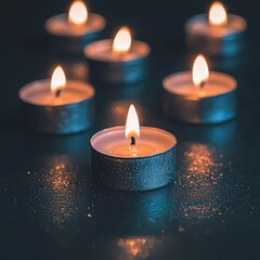 candles on table diwali concept. high resolution photo