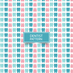 Colorful Tooth Shapes Seamless Pattern | Dentist Office Background