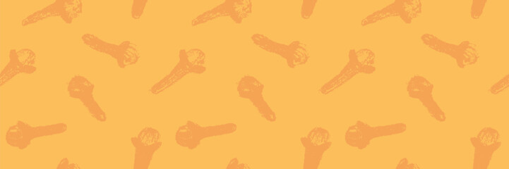 Clove seamless pattern. Vector carnation pencil drawings. Clove spice ornament. Hand-drawn illustrations of carnation background for label, packaging, banner, poster, cover design.