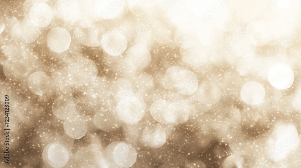 Wall mural abstract gold bokeh background with blurred lights and sparkles.