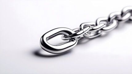 Obraz premium Close Up of a Shiny Silver Metal Chain