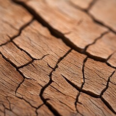 Obraz premium Close Up of Cracked Brown Wood Texture