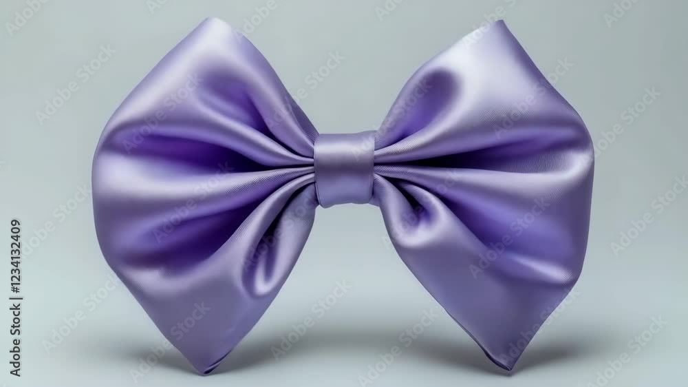 Poster purple ribbon bow animation showing elegant transformation and movement