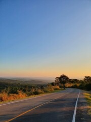 sunset on the road