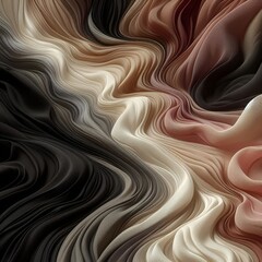 The abstract background features a black, dark, pastel, dusty, pale, soft brown, sepia beige, nude, white, and silk satin fabric with a flowing line stripe in the beautiful Mocha mousse color 2025.