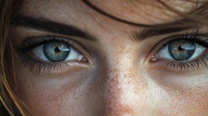 Fototapeta premium A woman with intense, serious eyes, showcasing strength and determination
