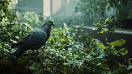 pigeon on the grass