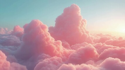 Dreamy pink clouds at sunrise with serene sky and vibrant colors