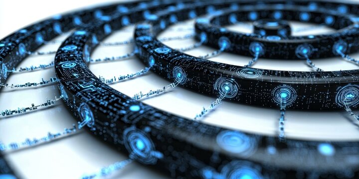 Real-time feedback loop visualization in technology conceptual art