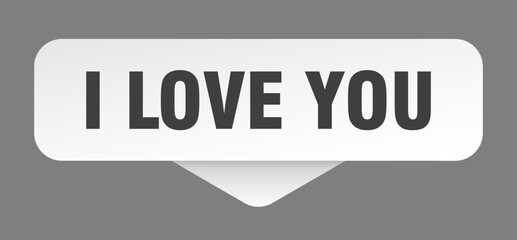 i love you sticker. i love you sign isolated on gray background